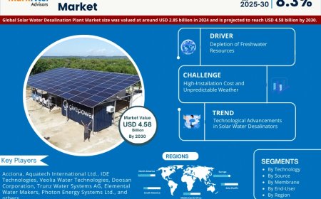 Solar Water Desalination Plant Market Expected to Grow at 8.3% CAGR | Key Trends & Forecast to 2030